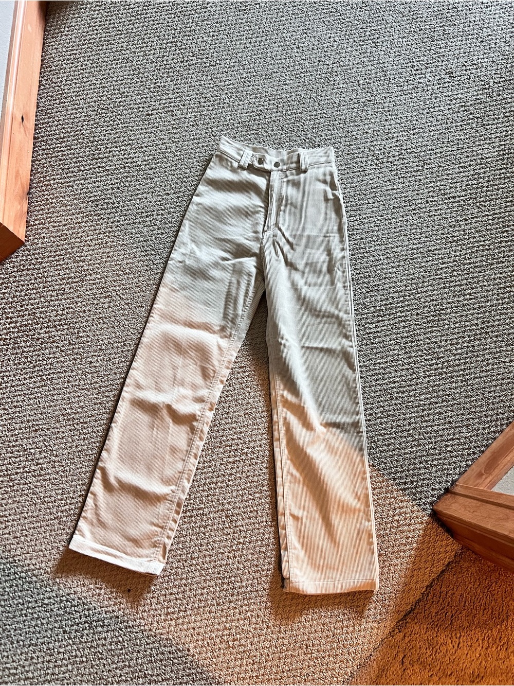 Princess Polly High-Waist Straight Leg corduroy Trousers in Light Beige size 2